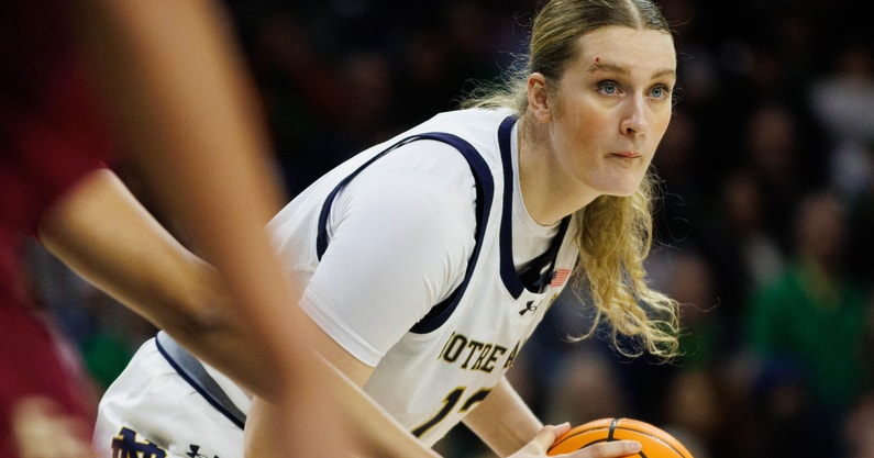 LSU recruited Notre Dame transfer Kate Koval out of high school one year ago (Photo: © MICHAEL CLUBB/SOUTH BEND TRIBUNE / USA TODAY NETWORK via Imagn Images)